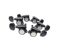 Clavijas De Afinación De Guitarra Un Conjunto De Botones De Bloqueo De Guitarra Medallones Eléctricos Accesorios Bk(3R 3L)
