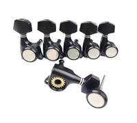 Clavijas De Afinación De Guitarra Un Conjunto De Botones De Bloqueo De Guitarra Medallones Eléctricos Accesorios Bk(6R as shown)