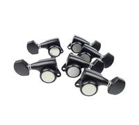 Clavijas De Afinación De Guitarra Un Conjunto De Botones De Bloqueo De Guitarra Medallones Eléctricos Bk Adecuados Para Principiantes(4R 2L)
