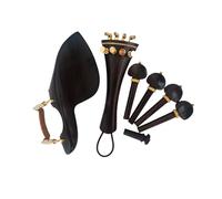Clavijas de afinación for violín, clavijas for, juego completo piezas, accesorios ébano, tamaño 4/4, cola for reposapiés barbilla (madera azufaifo)(Ebony Wood D)