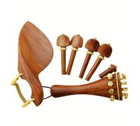 Clavijas de afinación for violín, clavijas for, juego completo piezas, accesorios ébano, tamaño 4/4, cola for reposapiés barbilla (madera azufaifo)(Red Sandalwood B)