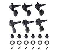 Clavijas de afinación guitarra, Resistentes y Precisas, Tuning Pegs para Guitarra Acústica Eléctrica, Aleación Zinc Cerradas Negras for Músicos Estudio Directo Reparación Hogar