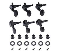 Clavijas de afinación guitarra, Resistentes y Precisas, Tuning Pegs para Guitarra Acústica Eléctrica, Aleación Zinc Cerradas Negras for Músicos Estudio Directo Reparación Hogar