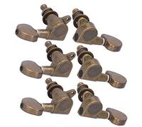 Clavijas de afinación para guitarra, 3 izquierdas, 3 derechas, sintonizadores de cabeza para guitarra popular (bronce)