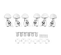 Clavijas de Afinación para Guitarra, Tuning Pegs con Engranaje Interno Resistente, Plateadas, 13 / 32in (10mm) - Alta Durabilidad, Diseño Estilizado, Ideal para Reemplazo y (Pago)