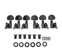 Clavijas de Afinación para Guitarra, Tuning Pegs con Engranaje Interno Resistente, Plateadas, 13 / 32in (10mm) - Alta Durabilidad, Diseño Estilizado, Ideal para Reemplazo y (negro)