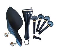 Clavijas De AfinacióN Para ViolíN Conjunto completo de piezas for violín, accesorios ébano, tamaño 4/4, barbilla, cordal, clavijas, pasador para el Rendimiento(Ebony wood E)
