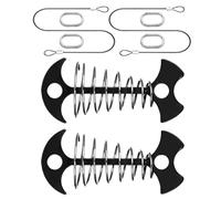 Clavijas De Amarre Para Cubierta De Espina De Pescado - Estacas De Aleación De Aluminio, Clips De Mosquetón Con Cables De Acero, Soporte De Anclaje Fuerte | Para Muebles Tienda De Campaña Barbacoa Par