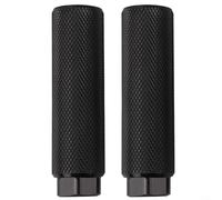 Clavijas de bicicleta, 1 par de clavijas de aleación de aluminio para ejes de 3/8 pulgadas y 9 mm, diseño moleteado antideslizante para ciclistas de carretera de montaña (negro)