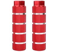 Clavijas de Bicicleta Clavijas de pie de Bicicleta Pedales de pies Traseros Antideslizantes Aleación de Aluminio Agujero Grande Lanzador de Cohetes de Bicicleta de montaña Pedal de pie Trasero(Rojo)