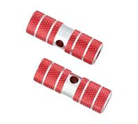 Clavijas de bicicleta de aleación de aluminio, 2 pares de pedales traseros de 70 mm con ranuras antideslizantes para ejes de bicicleta de montaña, color negro (rojo)