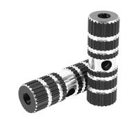 Clavijas de Extensión para Bicicleta de Aluminio, 1 Par, Negro | Diseño de Tubo Sólido Tipo Cohete, Superficie Antideslizante, para Eje Trasero y Bicicletas de Montaña