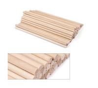 Clavijas de Madera Varillas de Madera, Palitos de madera redondos 3-14 mm for manualidades, clavijas engranaje y espigas for tartas(5x150mm-50pcs)