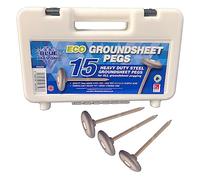 Clavijas de metal de acero resistente para lona de tienda de Blue Diamond. Caja de 15.
