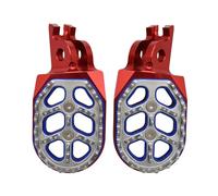 Clavijas Pie Palanquilla Aluminio CNC Pedales Apoyo Estriberas para CR125 para CR250 para CRF150R para CRF250R para CRF450R para CRF250X 02-18 Motocicleta Reposapiés(Rojo)