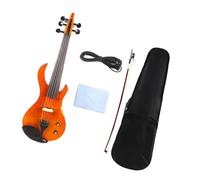 Clavijero de 5 cuerdas violín eléctrico naranja forma 4/4 madera maciza tono fuerte