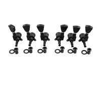 Clavijero de Bloqueo, Tamaño Compacto 3 Derecha 3 Izquierda Clavijas de Afinación de Guitarra de Alta Dureza para Instrumentos Musicales de Cuerda (GC402A Negro)