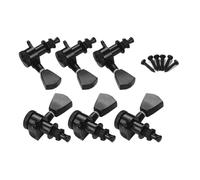clavijero guitarra 6 clavijas de afinación for guitarra 3L 3R con bloqueo, máquina y perillas tornillos montaje casquillos Para afinar la guitarra(Black)