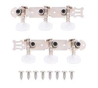 Clavijeros de afinación para guitarra clásica y electroacústica, mecanismos de precisión 18:1, acabado cromado plateado, compatibles con cuerdas de nylon