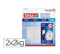 Clavo Autoadhesivo Tesa Sujecion Hasta 2 Kg Uso Azulejos Removible Blister De 2 Unidades