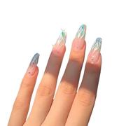 Clavo de mejora del temperamento, productos de uñas personalizados a mano uñas postizas láser uñas llama armadura explosiones Joker armadura blanca (paquete de 10)(M)