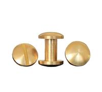 Clavo metálico con cabeza Phillips, Kit de tornillos for encuadernación libros, 10 unidades, latón, tapa cúpula 8 mm, longitud del poste 3-18(7mm)