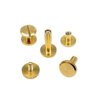 Clavo metálico con cabeza Phillips, Postes de tornillo encuadernación libros latón, 5 uds., 3-25mm, cabeza plana y curvada(Flat Head,11MM-5PCS)