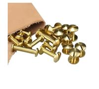 Clavo metálico con cabeza Phillips, Tornillos de encuadernación latón for álbum, cinturón cuero, billetera, varios tamaños, 10 Uds(Brass-arch Head,10MM-HEAD DIAMETER 8MM)