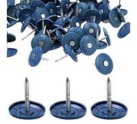 Clavo redondo de plástico de 1 pulgada para techos, clavos de papel de alquitrán galvanizados para sujetar envoltura de casa, tablero de espuma, cubierta de fieltro, película aislante (500)