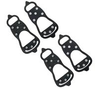 Clavos Antideslizantes Universales 2 Pares de Clavos para Zapatos con 8 Crampones Tacos de Hielo para Zapatos Tracción de Nieve para Caminar, Correr sobre Hielo y Nieve Empuñaduras L