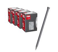 Clavos de alambre TOX en 4 tamaños con cabeza a tope, juego para fijaciones casi invisibles en madera: 1,2 x 20/1,4 x 25/1,6 x 30/1,8 x 35 mm, acero brillante, 400 g en caja, 063909008