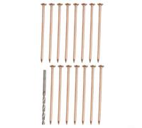Clavos de árbol de cobre, 4 pulgadas de cobre para matar tocones de árbol, clavos para matar árboles con broca para un tratamiento eficaz de eliminación de tocones de raíz (15 piezas)