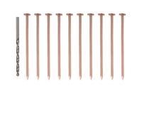 Clavos de cobre para eliminación de tocones de árbol, picos de cobre puro de 3.15 pulgadas para matar raíces y plantas no deseadas, paquete de 10 con broca