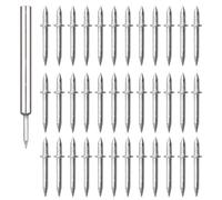 Clavos de doble cabeza, 100 clavos sin costura con clavo de doble cabeza con rosca base para barras de base sin huellas, tornillos para rodapié color canela con 1 clavo, herramienta manga específica