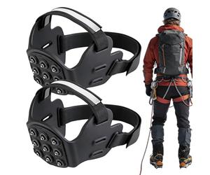 Clavos De Hielo - 1 par de Pinzas Ligeras de 9 Dientes | Invierno Nieve Zapato Picos para Tracción y Agarre | para Aventura Deporte Al Aire como Senderismo Correr Escalada Trabajo Y Actividades