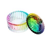 Clavos en forma de corazón Art Dappen Plato de Cristal Vaso de Cristal con Tapa Tazón para Líquidos de Uñas en Forma de Corazón Uñas Arte Dappen Plato Cuenco para Líquidos