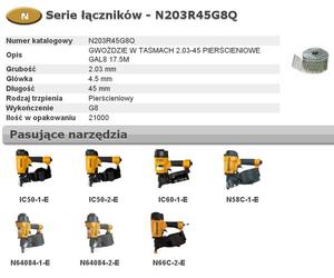 Clavos en tiras n55 2,03-45 ring galvanizados g8, 21,000 pzas, bostitc