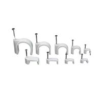 Clavos para cables Clips for clavos de plástico blanco, planos, 4-16 mm, 100 unidades(Flat 4mm)