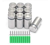 Clavos publicitarios, tornillo de montaje de vidrio, soporte de montaje de letrero, tornillos separadores de lámina acrílica hueca, abrazadera de montaje de letrero (10 piezas 19 x 25 mm)