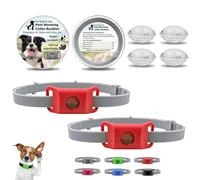 Clavya Tags for Dogs, Clavya Natural Collar for Dog, 4 Months Long Lasting Protection, Waterproof, Adjustable Size for Small Medium and Large Dogs (Red,2Pcs)