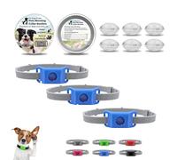 Clavya Tags for Dogs, Clavya Natural Collar for Dog, 4 Months Long Lasting Protection, Waterproof, Adjustable Size for Small Medium and Large Dogs (Blue,3Pcs)