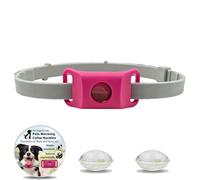 Clavya Tags for Dogs, Clavya Natural Collar for Dog, Waterproof & 100% Natural Ingredients, Adjustable Size, Fits Every Dog, for Rain, Mud, River, Swim (1Pcs,Pink)