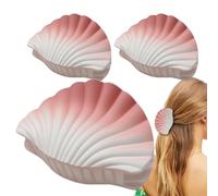 Claw Clips, Hair Claws Set, 2,56 x 1,57 x 1,38 pulgadas Seashell Design 3 piezas Strong Hold Jaw Clip, Fashion Accessories for Date Night, Wedding, Beach, Hiking and Commuting