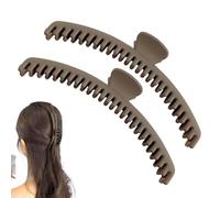 Claw Hair Clips for Women, 2 Pack Small Hair Claws, Non-Slip Banana Hairpins, Strong Grip Barrettes, Slim Bun Pins for Women, Girls, 4.72 Inches 60g Deep Coffee Black