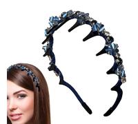 Claw Head Band - Elegant Braid Rhinestones vascos con dientes | Banda decorativa para niñas, diadema de antideslizante decorativa para mujeres de espigas de espiga para fiesta de boda festival