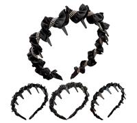Claw Wavy Head Band - 4 cabezas de diamantes de imitación brillantes | Crystal Hairband con dientes | Dientes de strass Combusti de peine | Headbands Hoop para mujeres bailarinas vestidos de noche