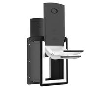 ClawJaw Puerta de gato para pared exterior, marco de metal y puerta telescópica para mascotas, deflector de viento de doble cara y solapas magnéticas, eficiencia energética, fácil de instalar, color