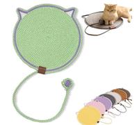 ClawLoom Dual Scratching Pad, 1/3Pcs Celery Pets Cat Scratcher Mat, Natural Cotton Rope Cat Scratching Mat, 17”/20” Dual Scratching Pad with Cat Toy, Protects Furniture (Green,17in)