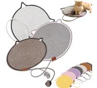 ClawLoom Dual Scratching Pad, 1/3Pcs Celery Pets Cat Scratcher Mat, Natural Cotton Rope Cat Scratching Mat, 17”/20” Dual Scratching Pad with Cat Toy, Protects Furniture (3Pcs B,19in)
