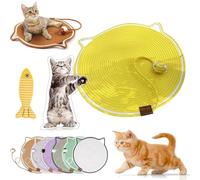 ClawLoom Dual Scratching Pad, 17''/20'' Scratching Pads for Indoor Cats, Natural Cotton Rope Cat Scratching Mat, Large Size Cats ScratchingPad with Cat Toy, for IndoorCats (B,50cm)